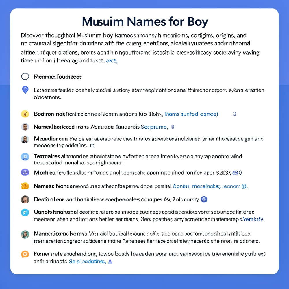 Muslim Names for Boys website