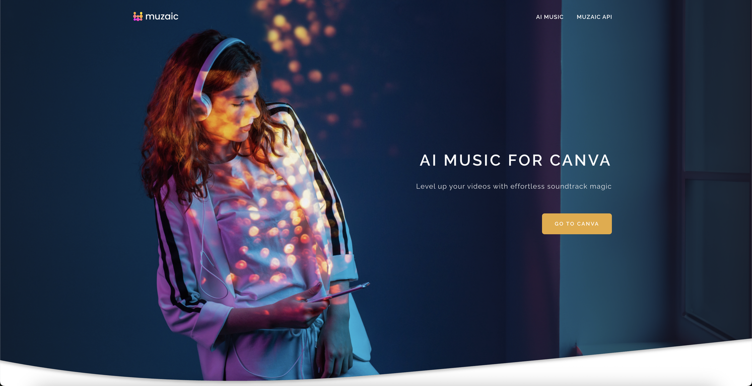 Muzaic for Canva website