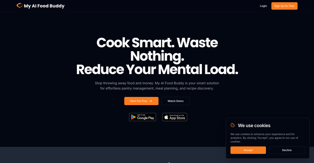 My AI Food Buddy website