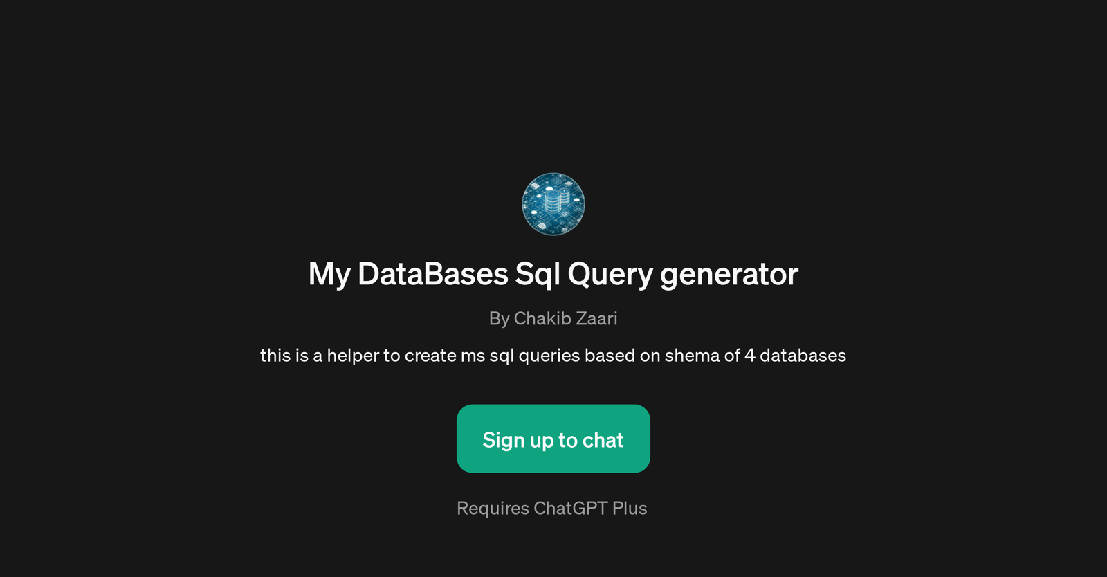 My DataBases Sql Query Generator website
