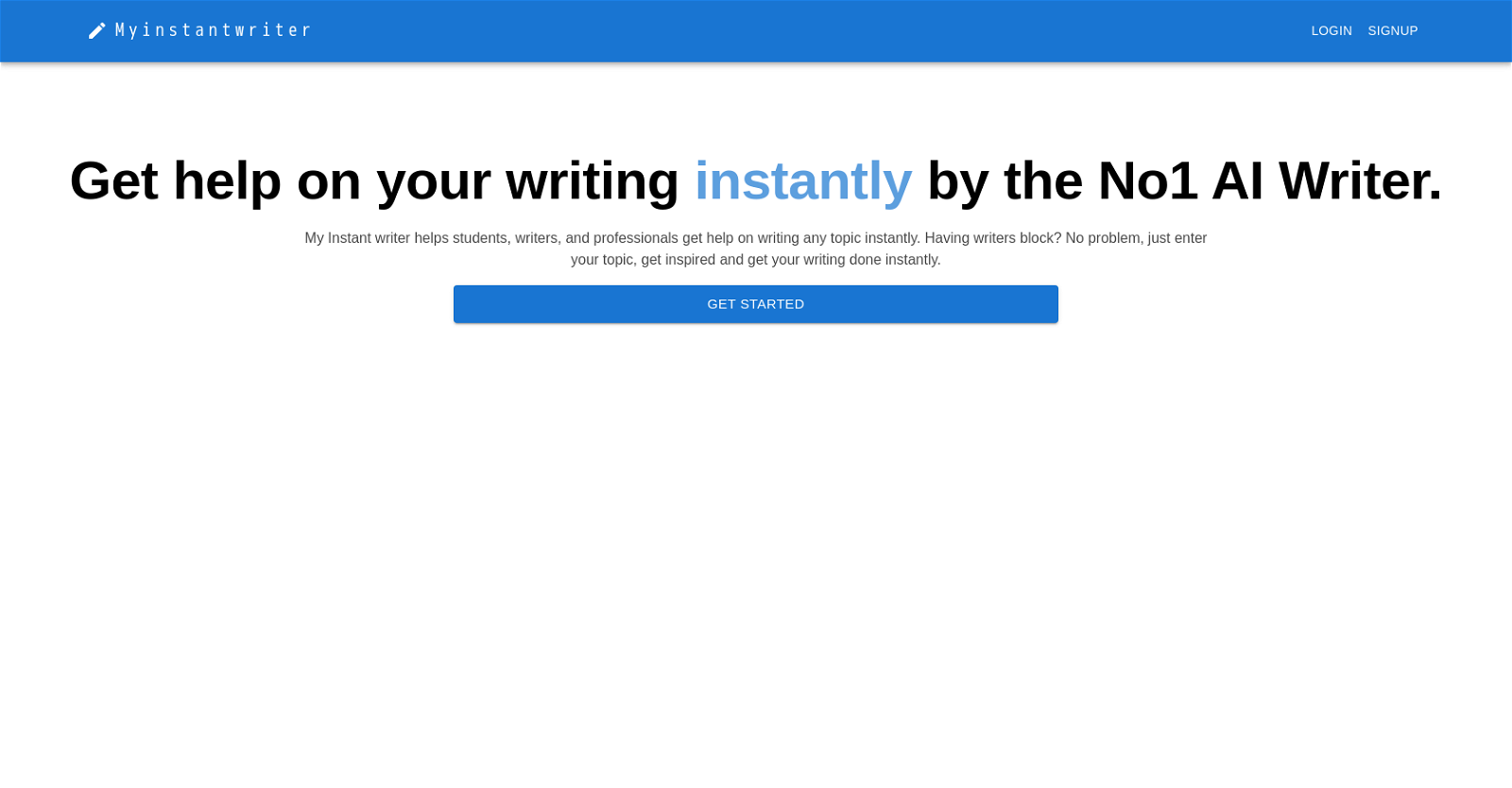 My Instant Writer website