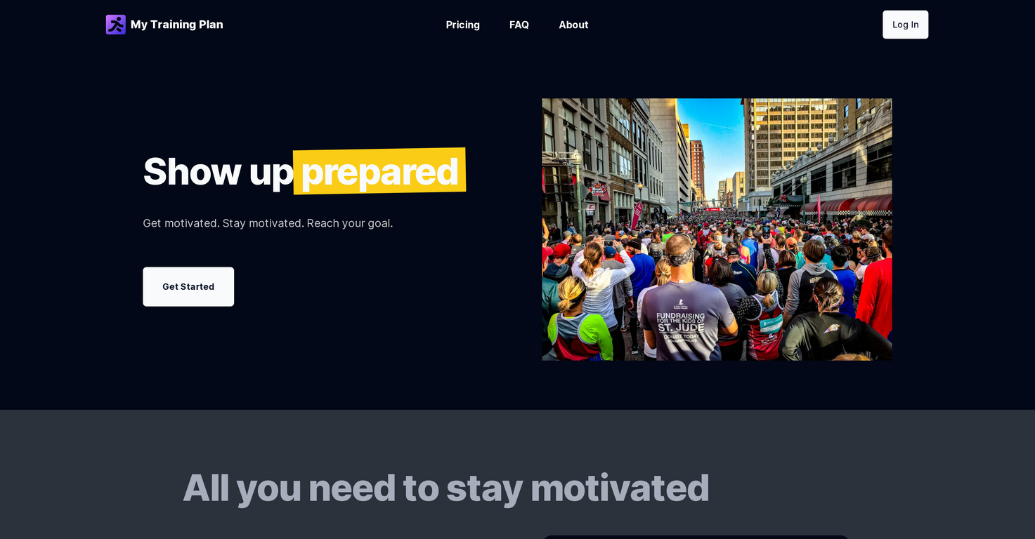 My Training Plan website