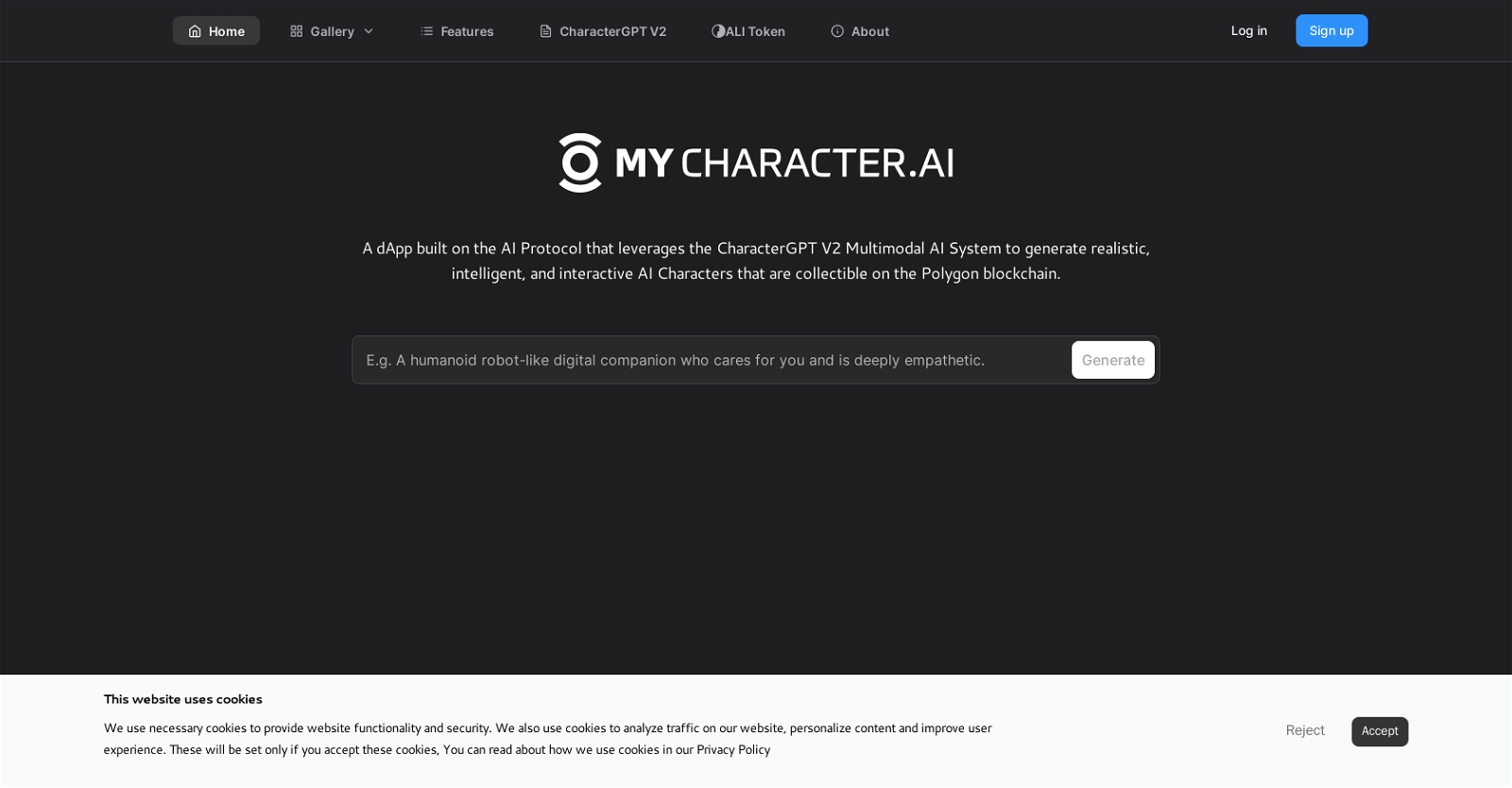 MyCharacter.AI website