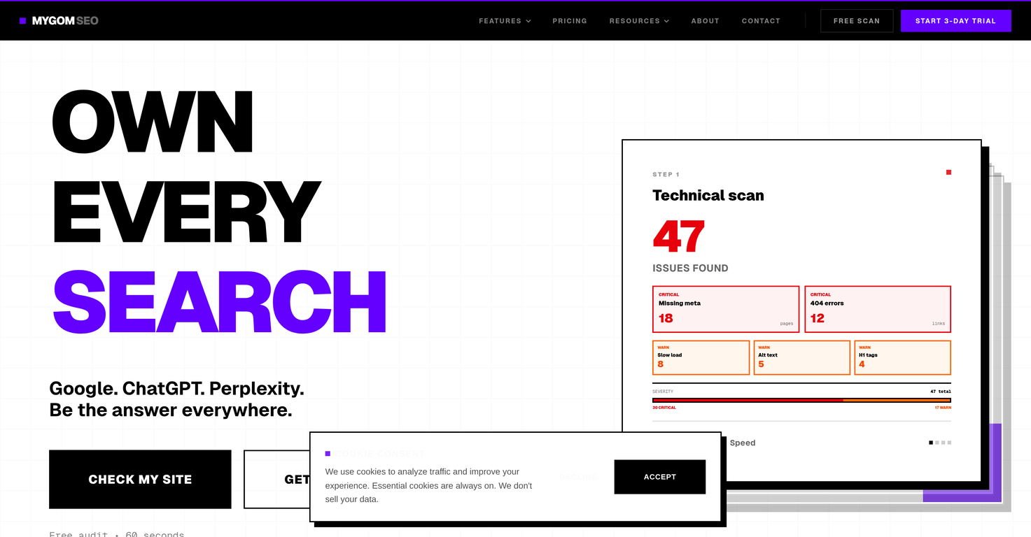 Mygom SEO website