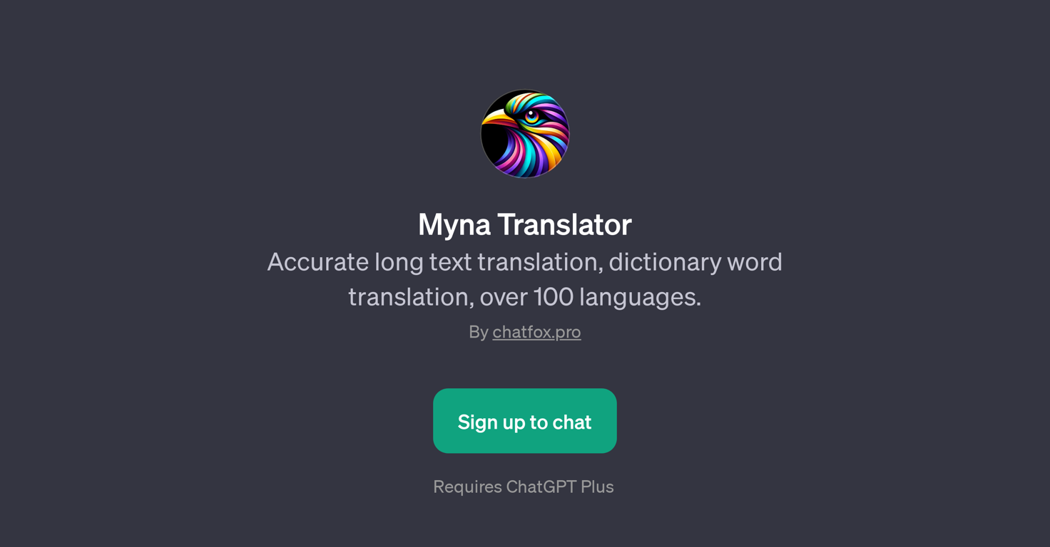Myna Translator website