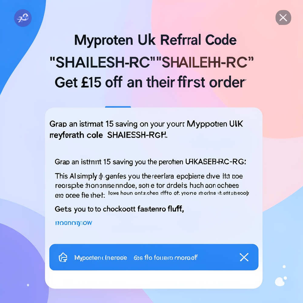 Myprotein Uk Referral Code “SHAILESH-RGC” Get £15 off on their first order website