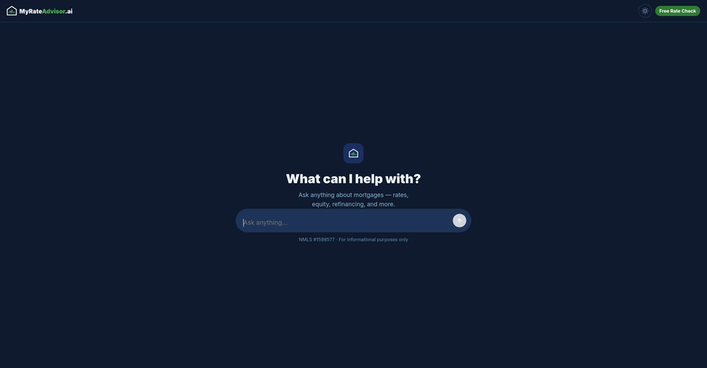 MyRateAdvisor.ai website