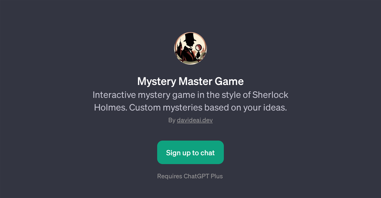 Mystery Master Game website