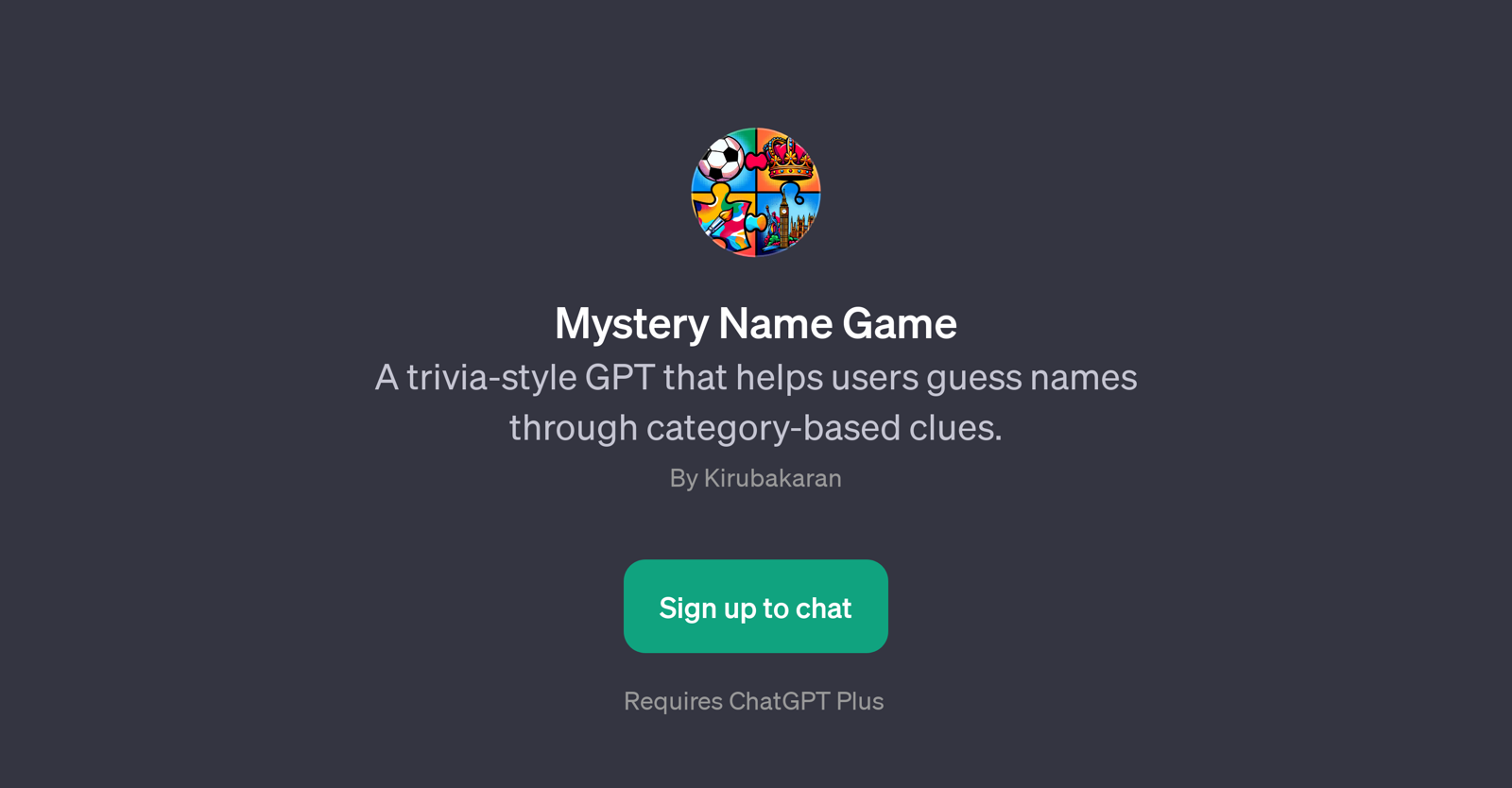 Mystery Name Game website
