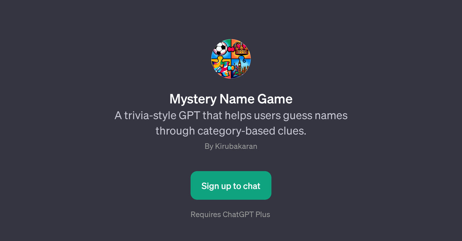 Mystery Name Game website