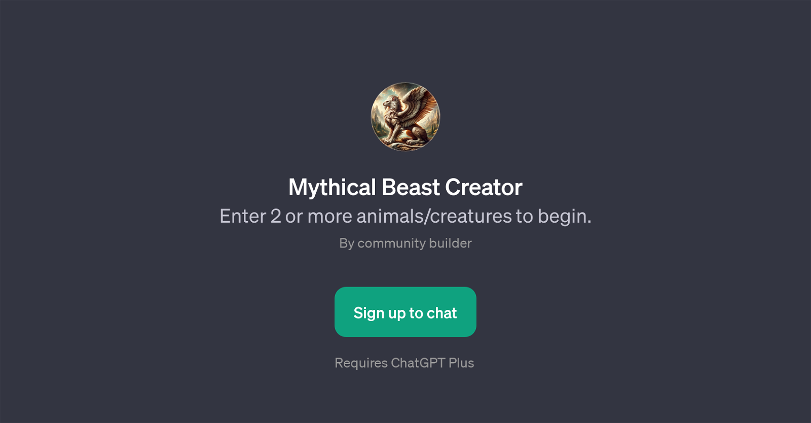 Mythical Beast Creator website