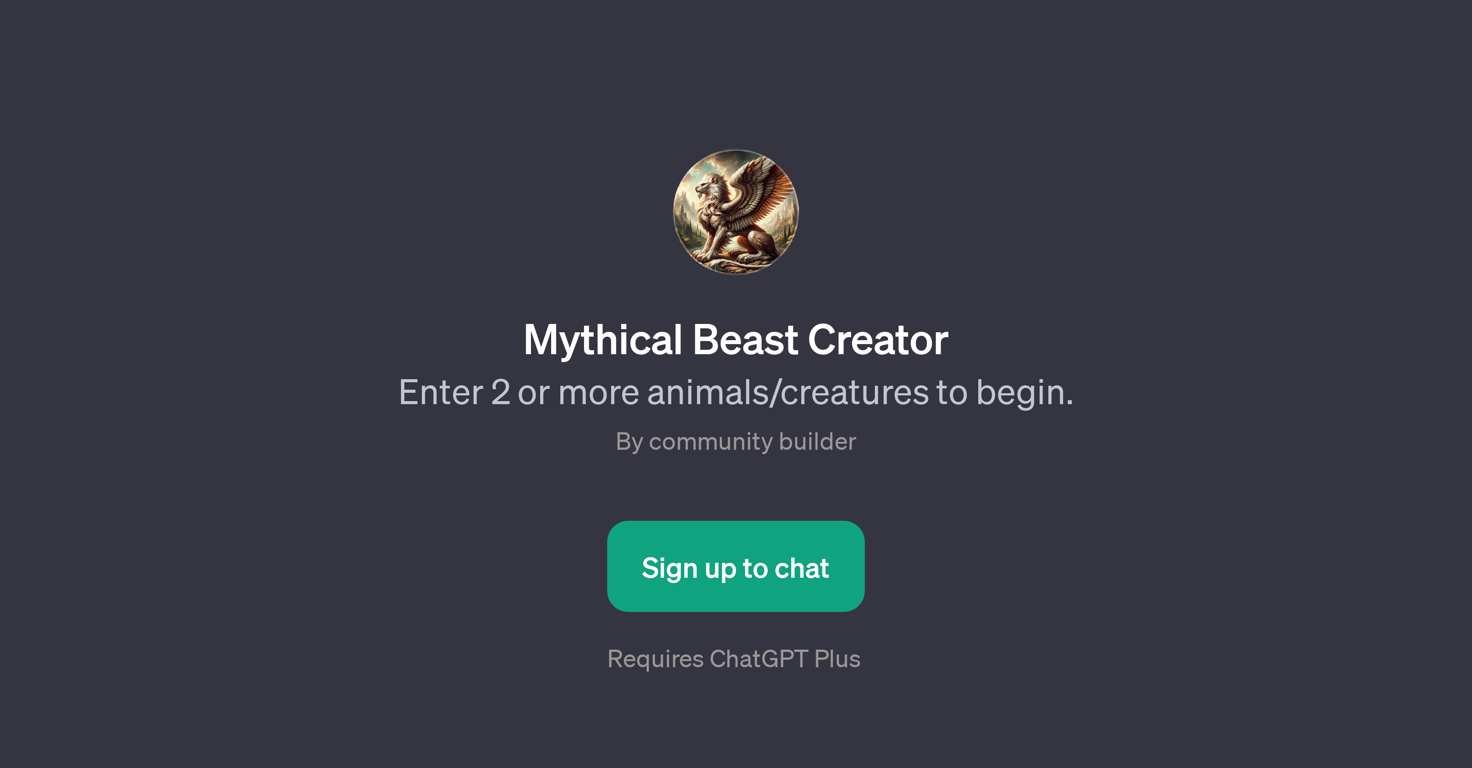 Mythical Beast Creator website