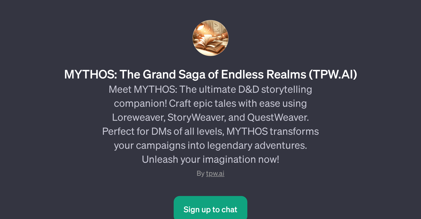 MYTHOS: The Grand Saga of Endless Realms (TPW.AI) website