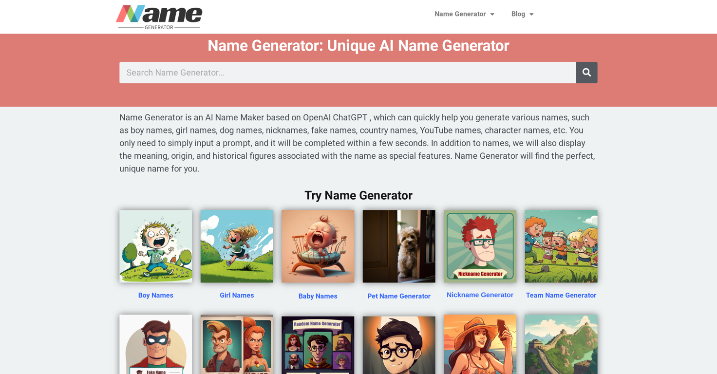 Name Generator website