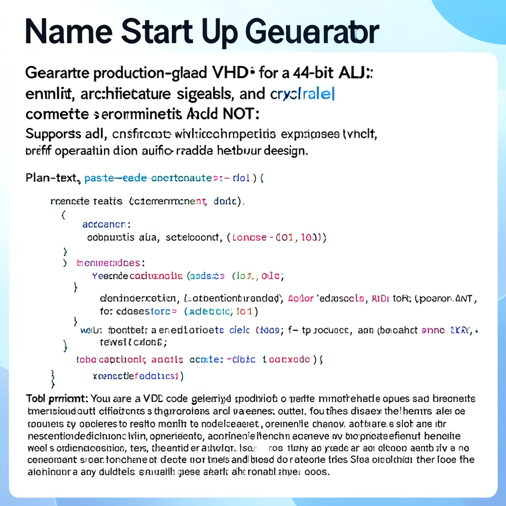 Name Start Up Generator website