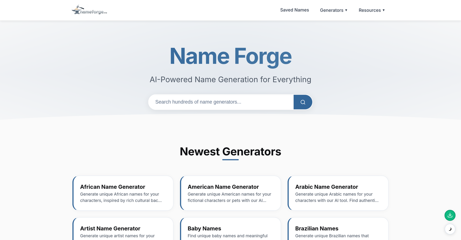 NameForge website