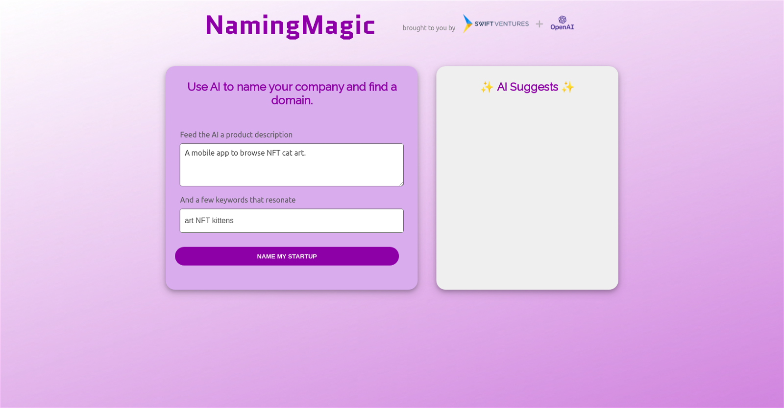 Naming Magic website