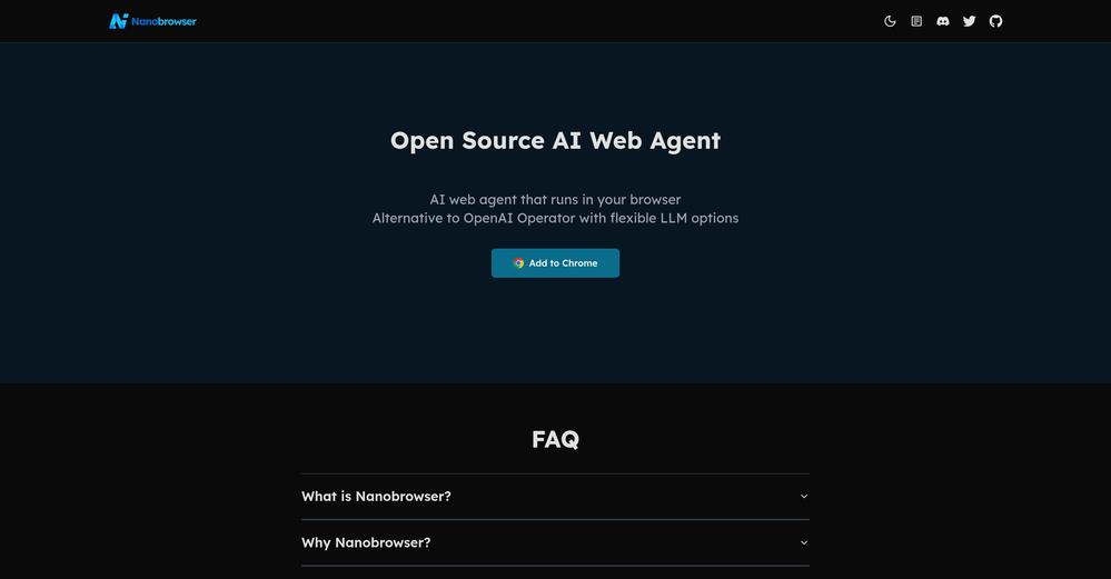 Nanobrowser website