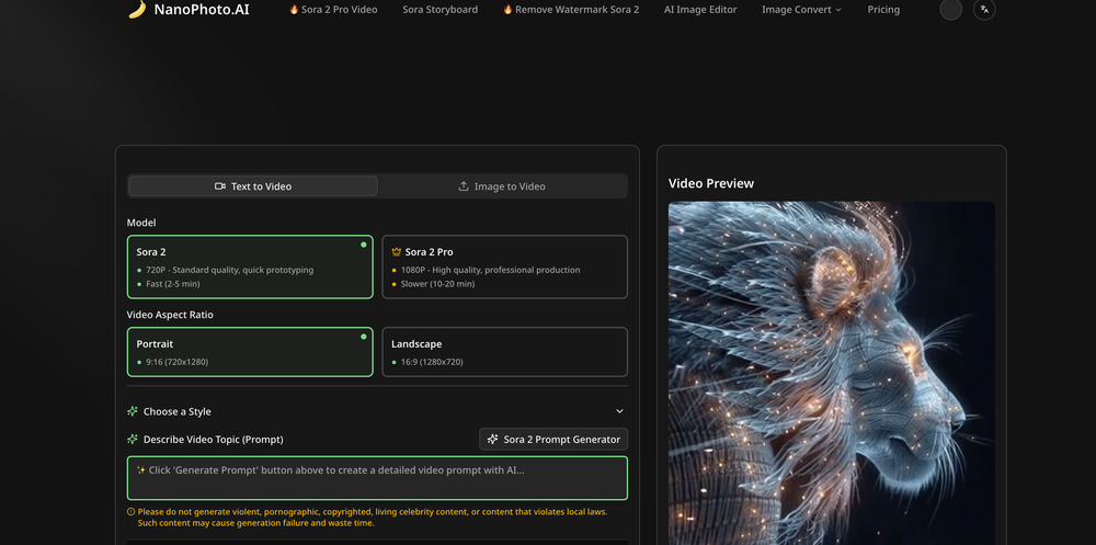 NanoPhoto.AI website