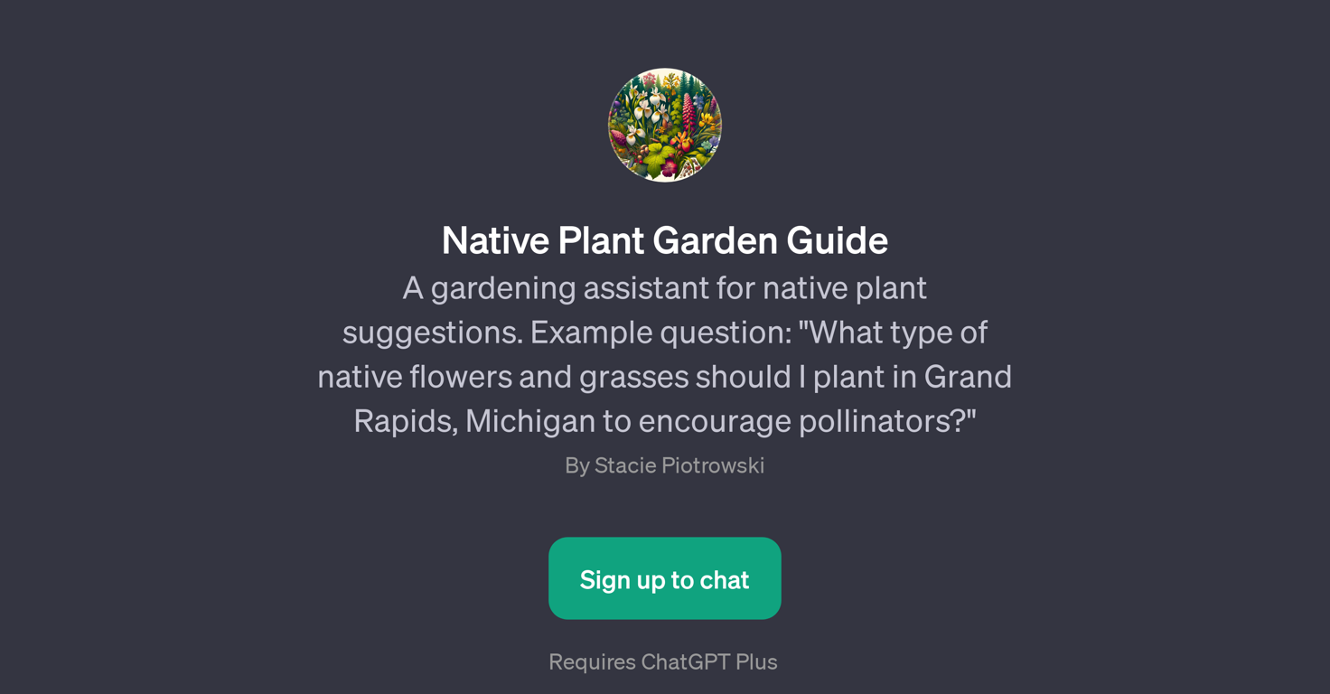 Native Plant Garden Guide website