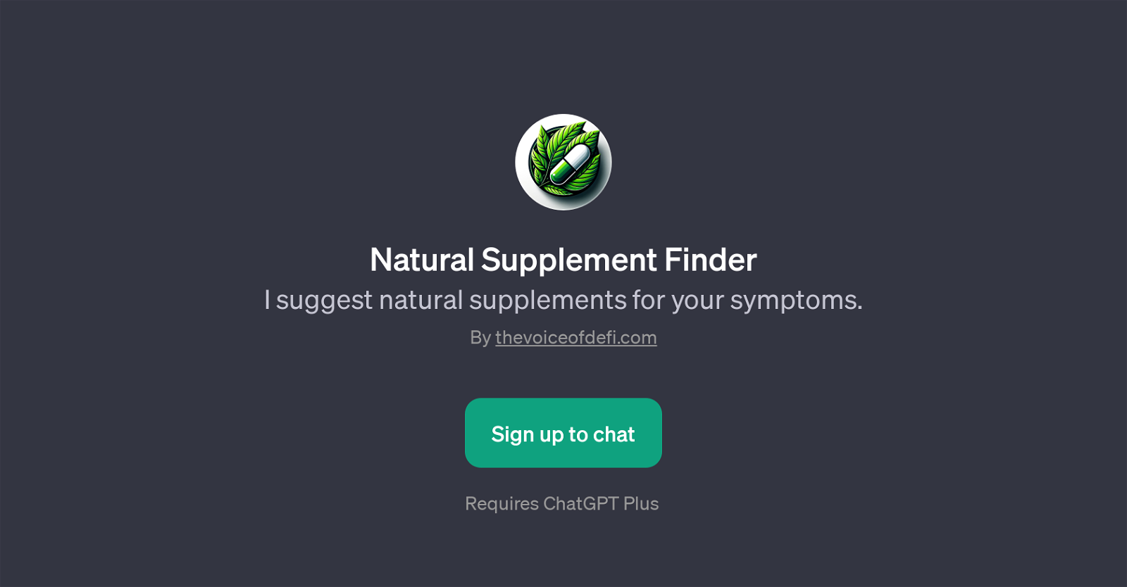 Natural Supplement Finder website