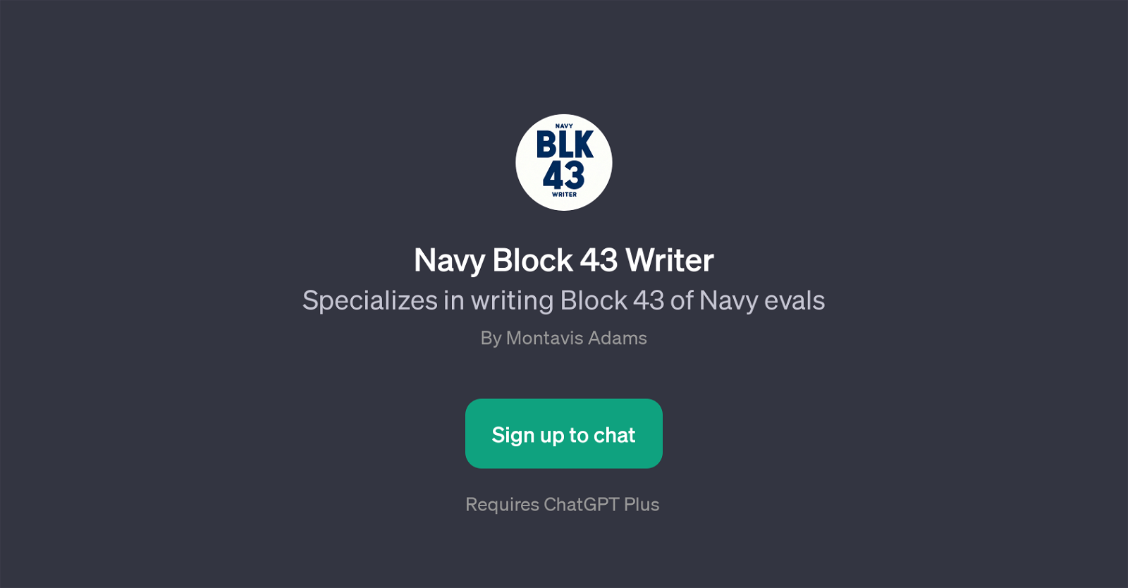 Navy Block 43 Writer website