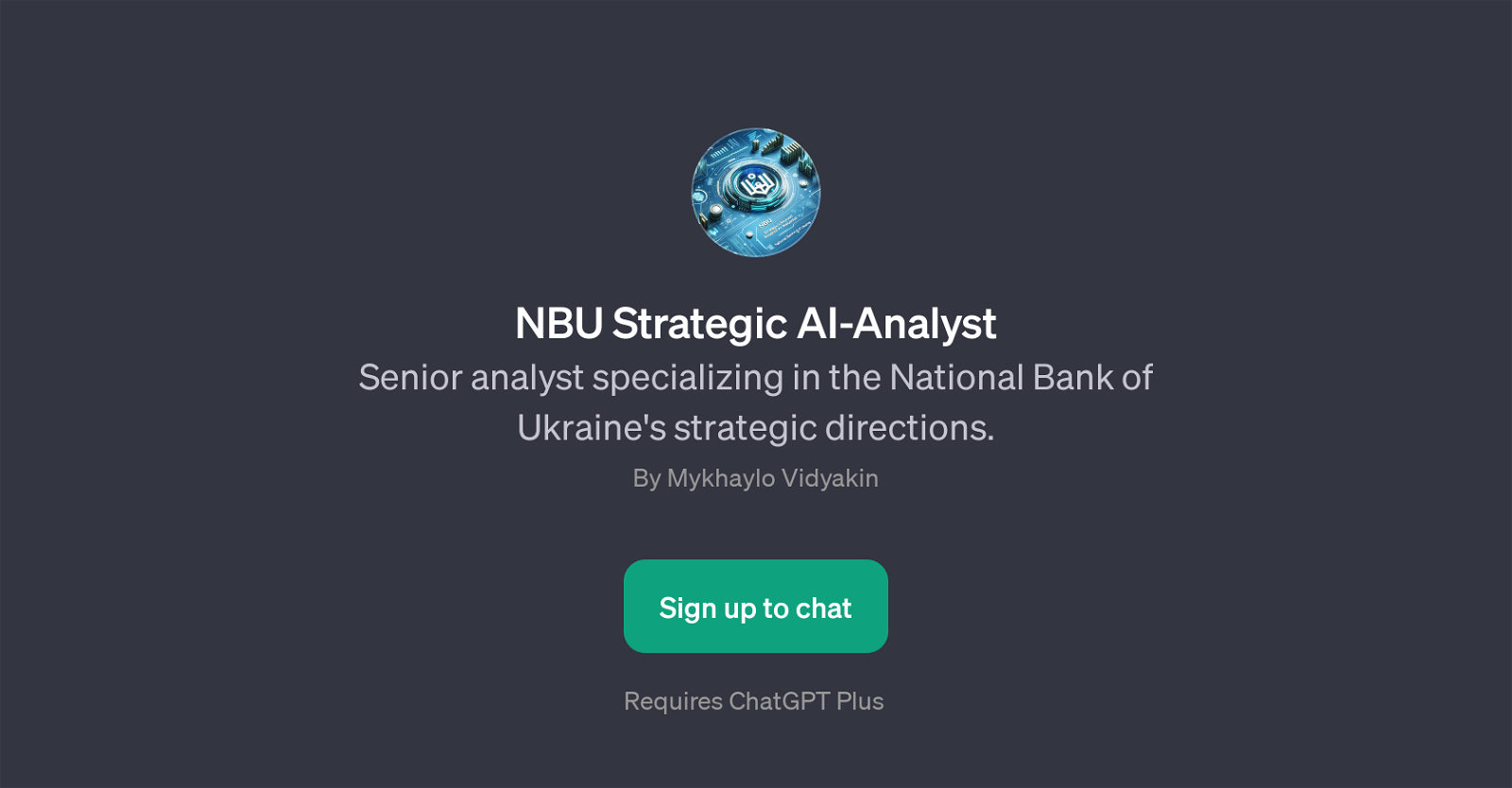 NBU Strategic AI-Analyst website