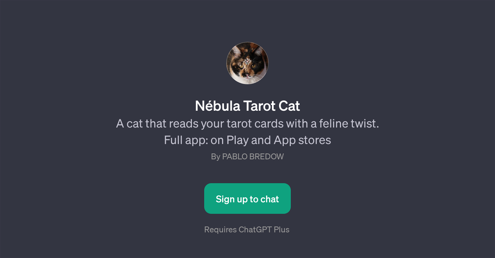 Nbula Tarot Cat website