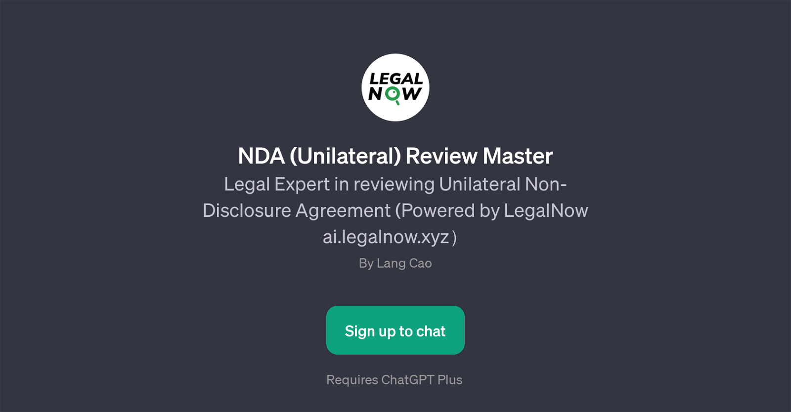 NDA (Unilateral) Review Master website