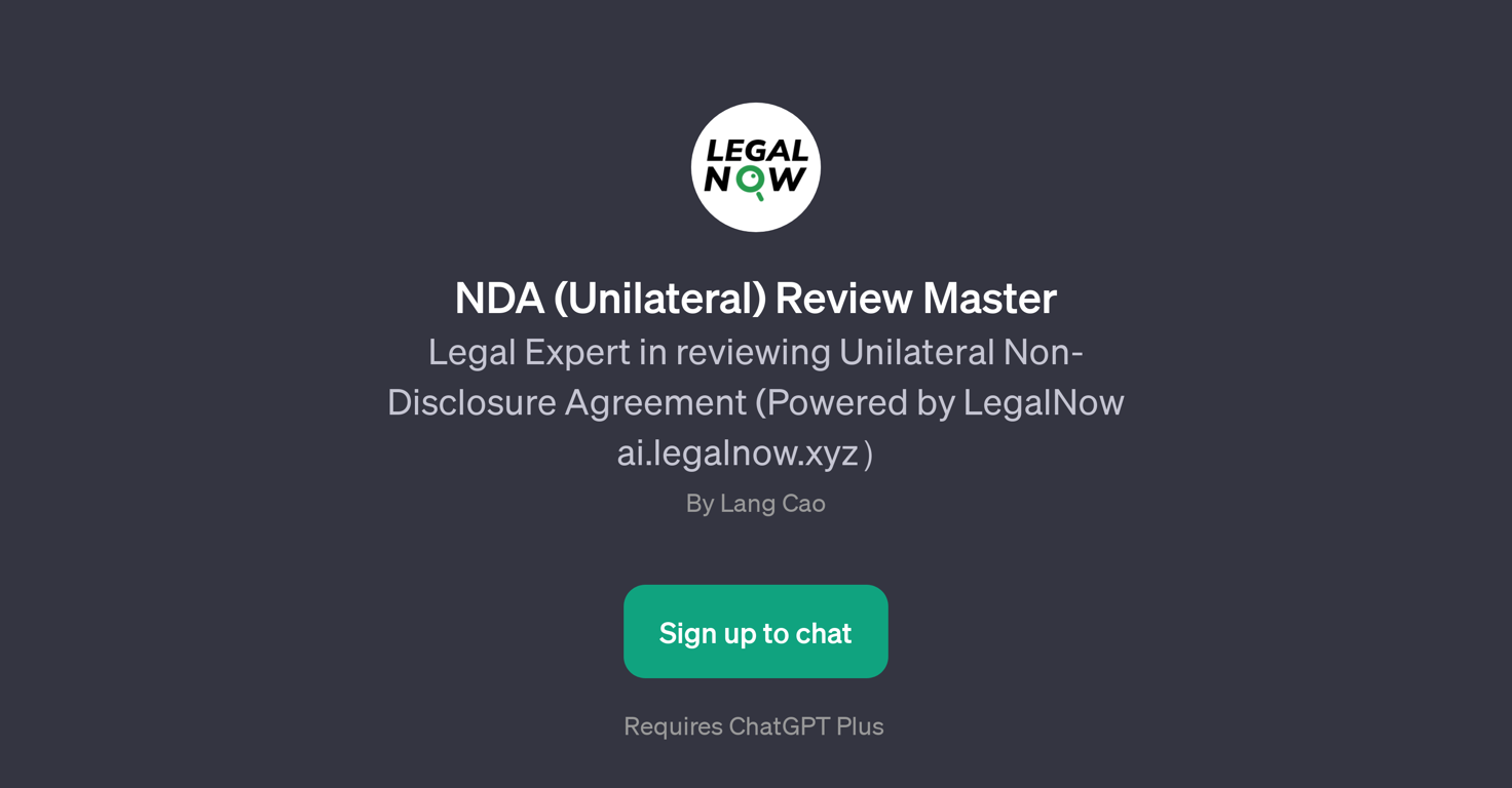 NDA (Unilateral) Review Master website