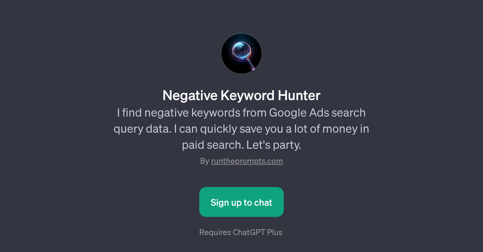 Negative Keyword Hunter website