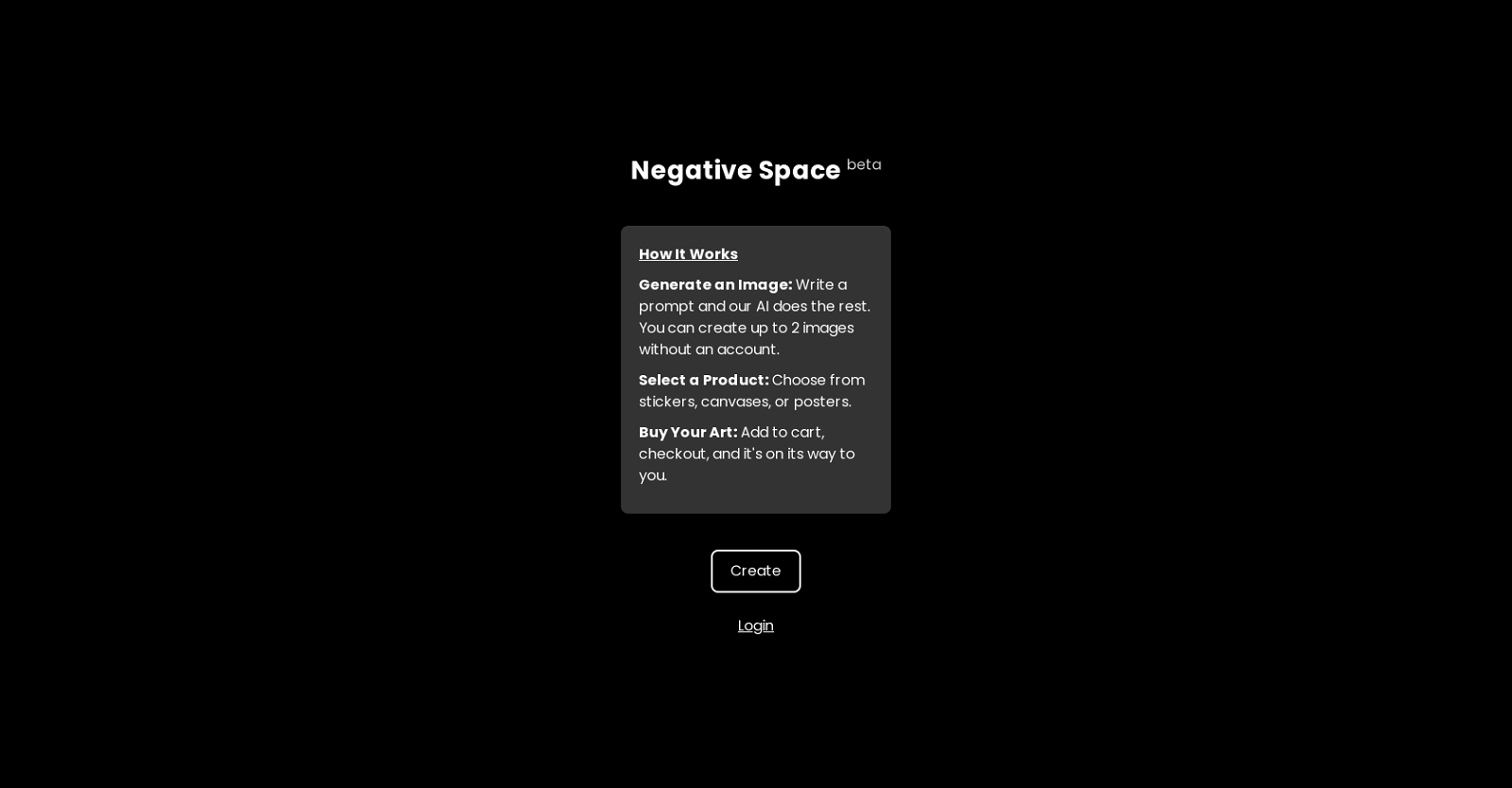 Negative Space website