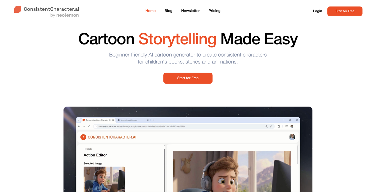 Neolemon (Consistent Character AI) website