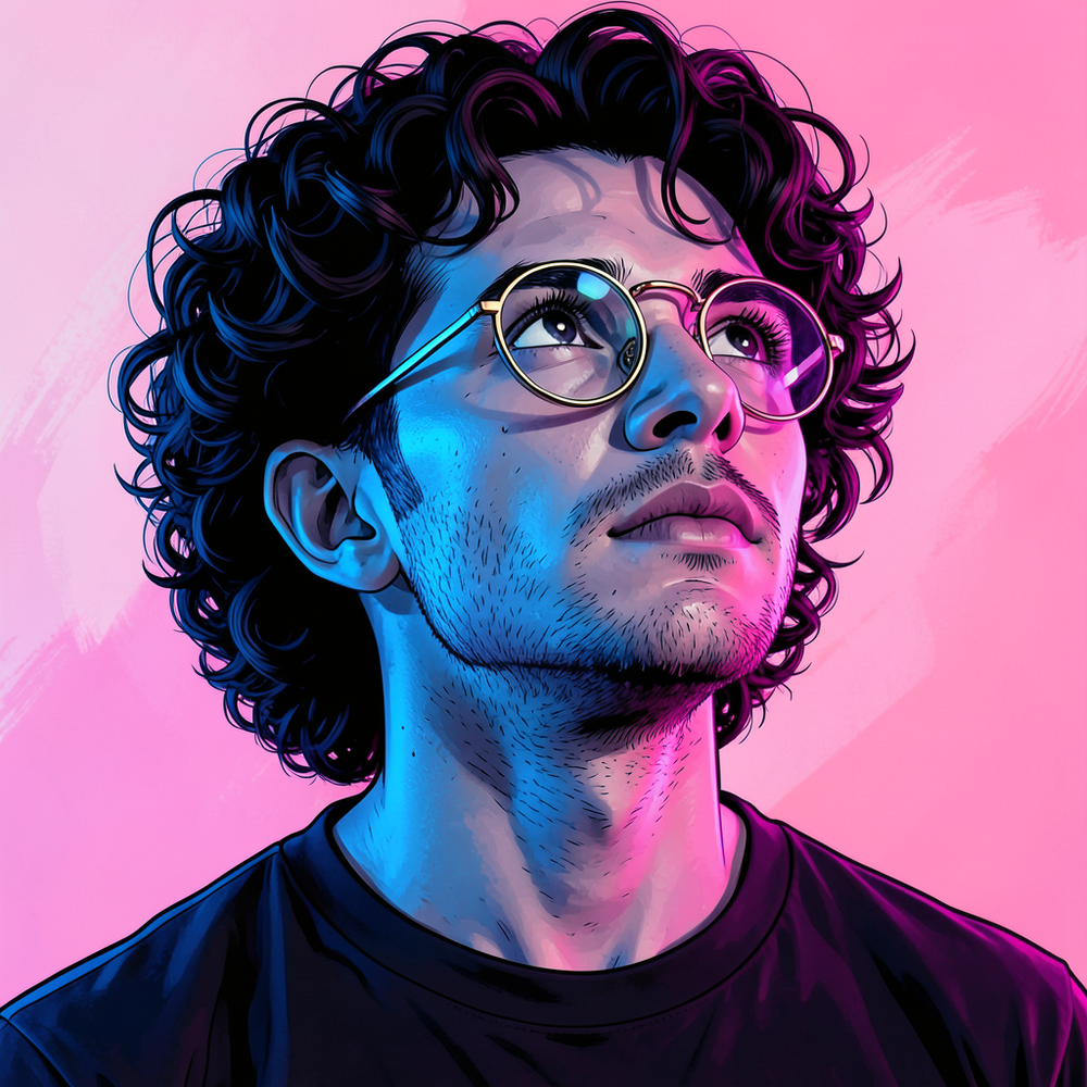 Neon Duotone Graphic Novel Portrait website