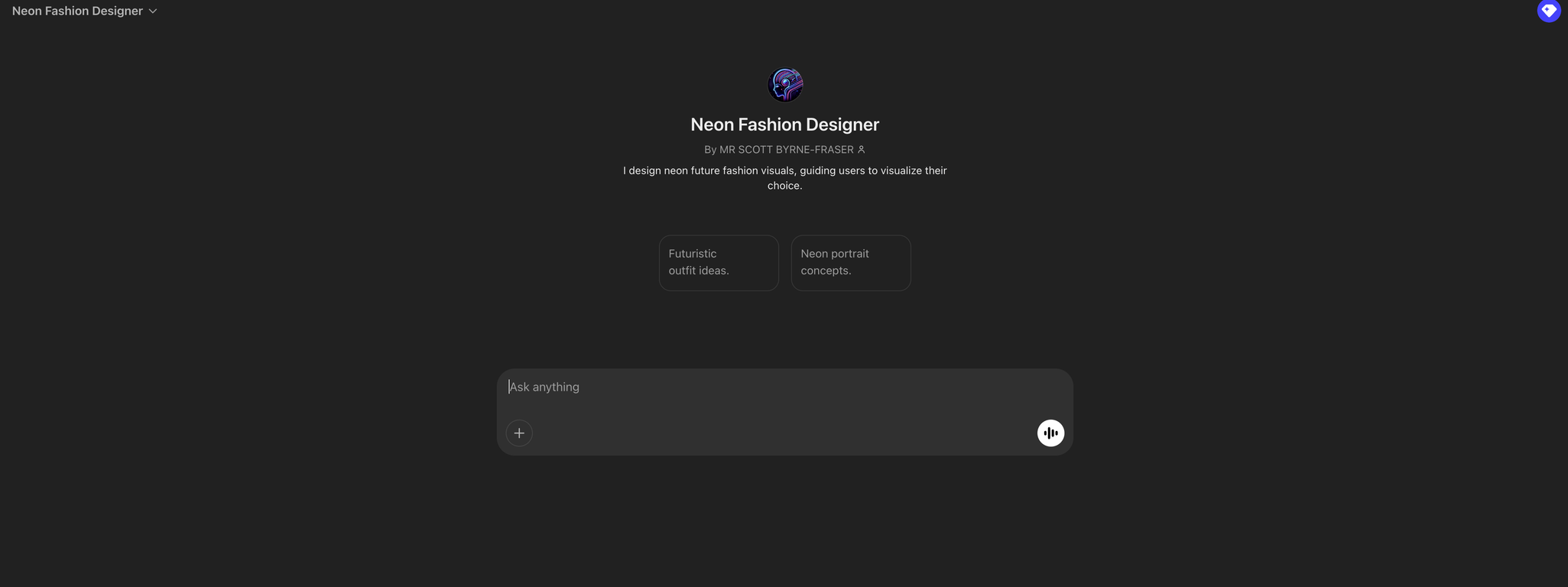Neon Fashion Designer website