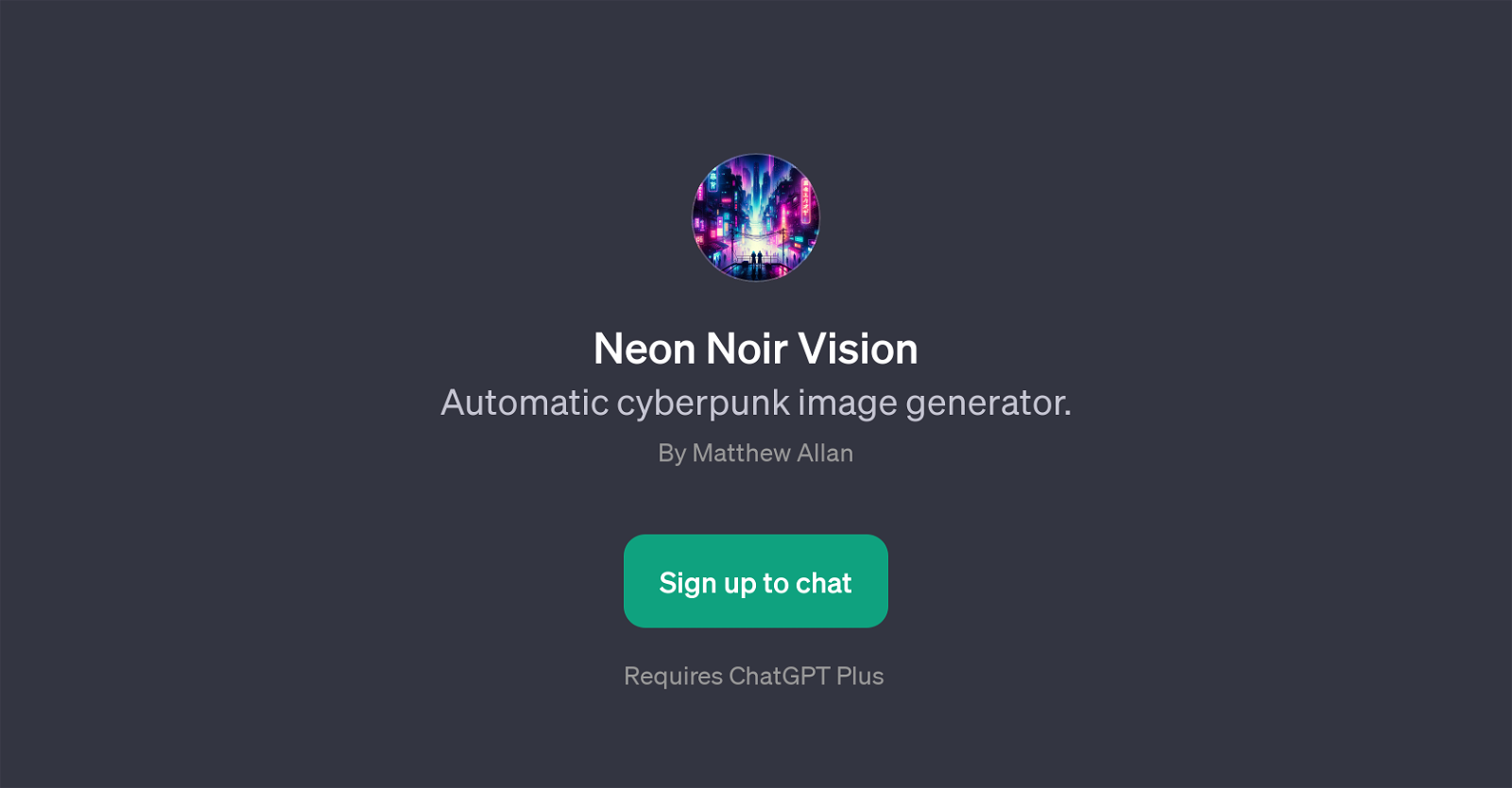 Neon Noir Vision website