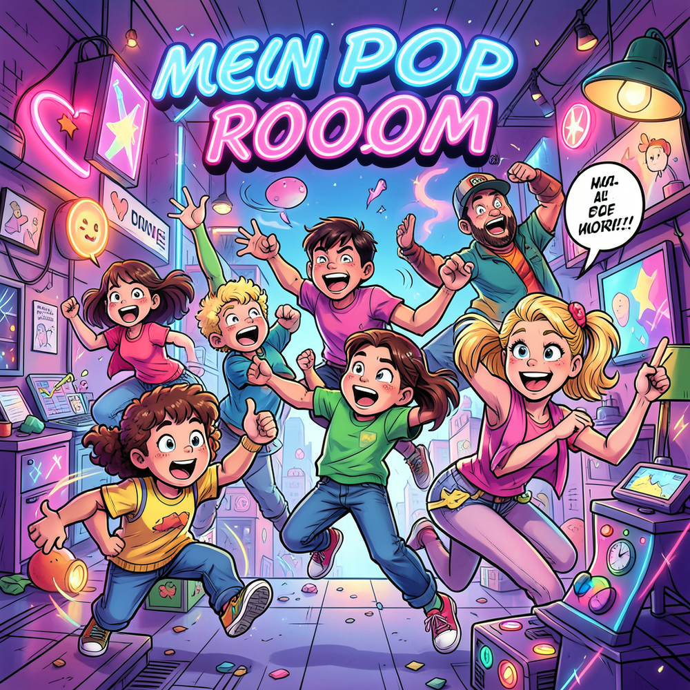 Neon Pop Room – Comic Energy Illustration website