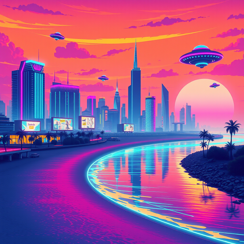 Neon Vaporwave Synthwave aesthetic website