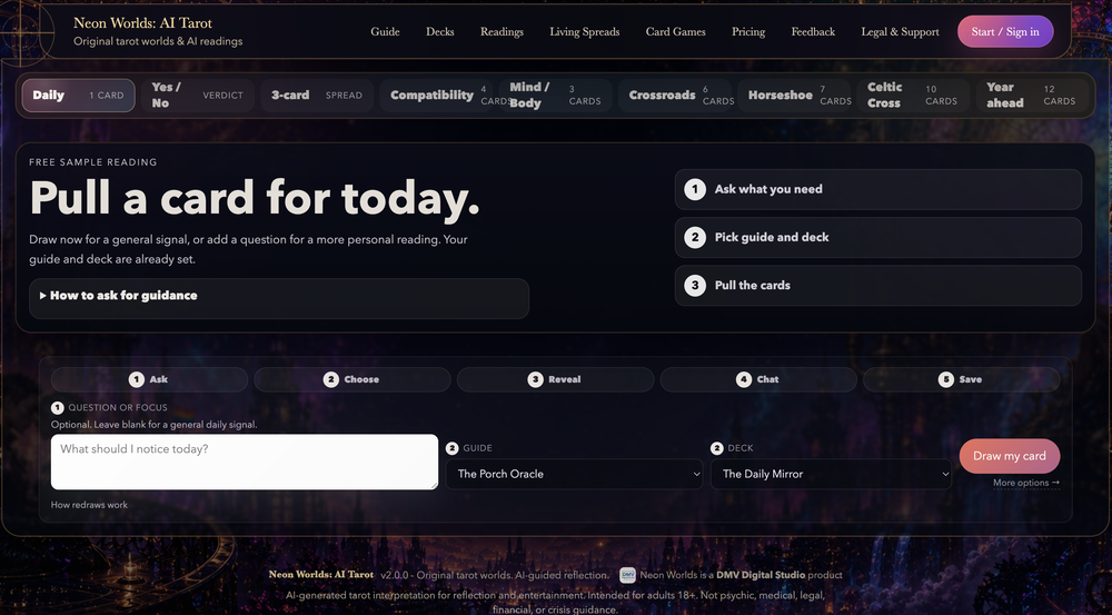 Neon Worlds website