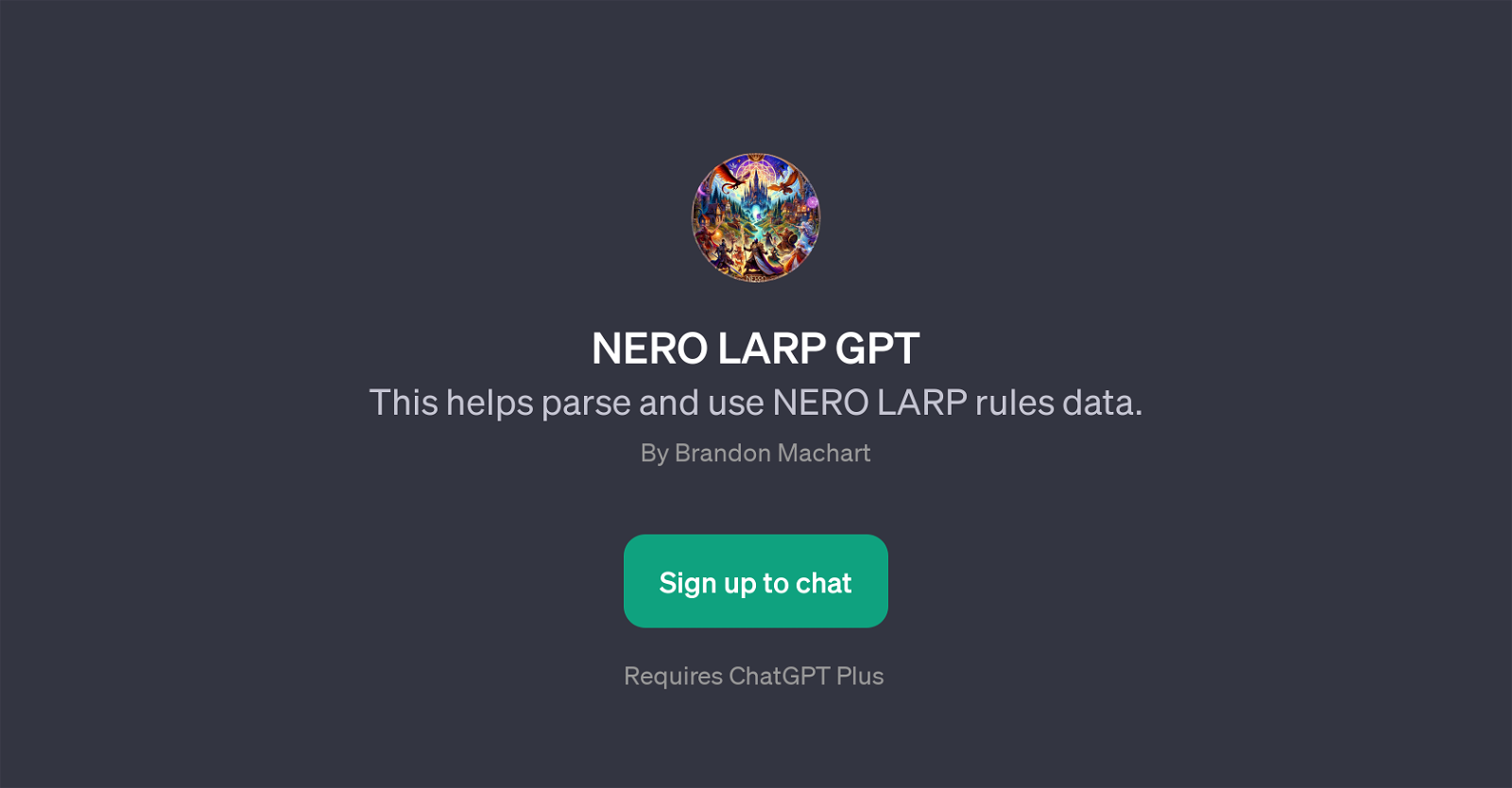 NERO LARP GPT website