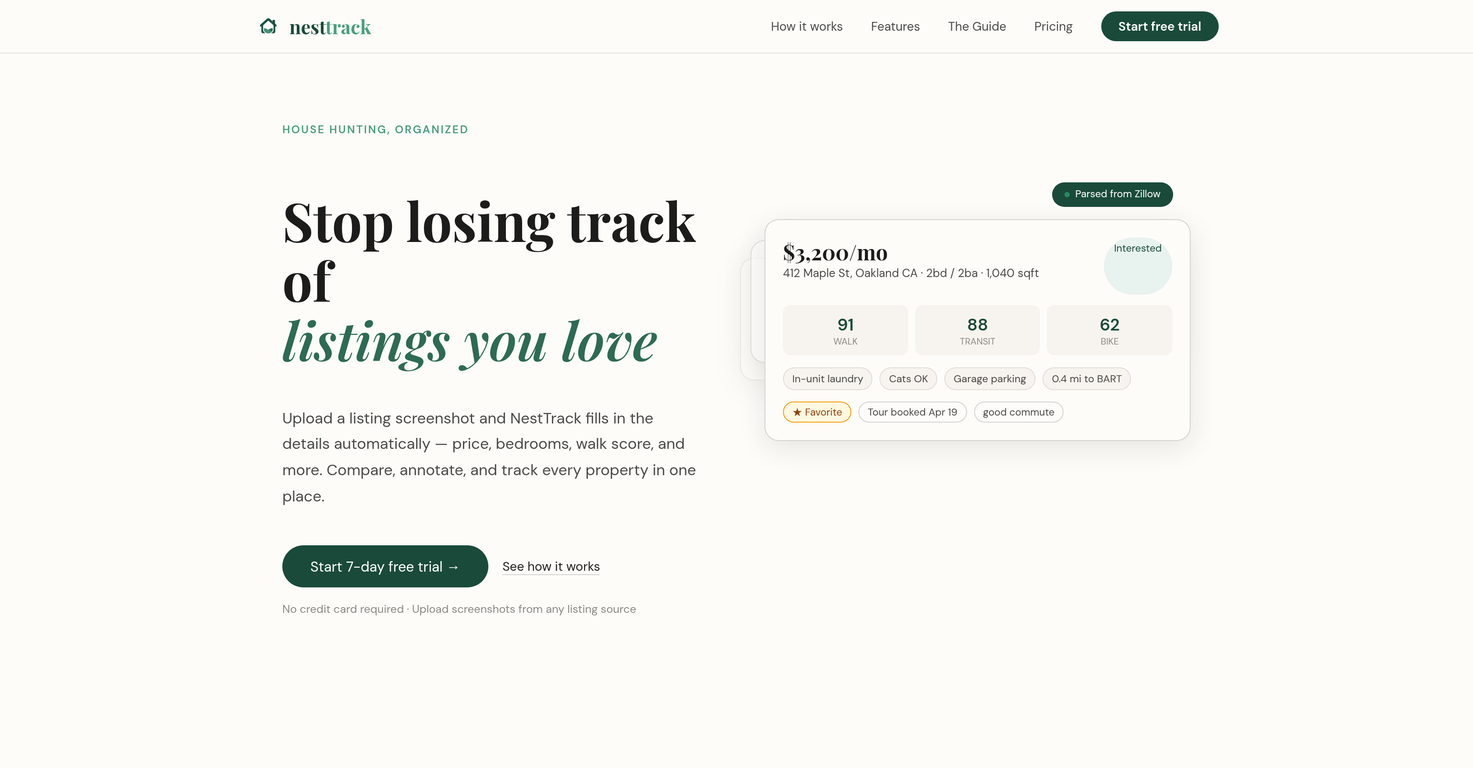NestTrack website