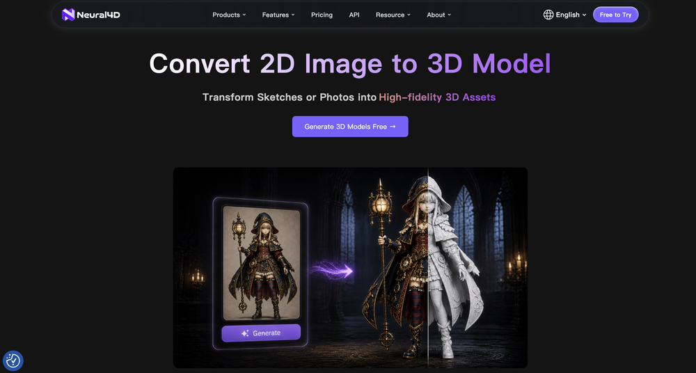 Neural4D | Image to 3D website