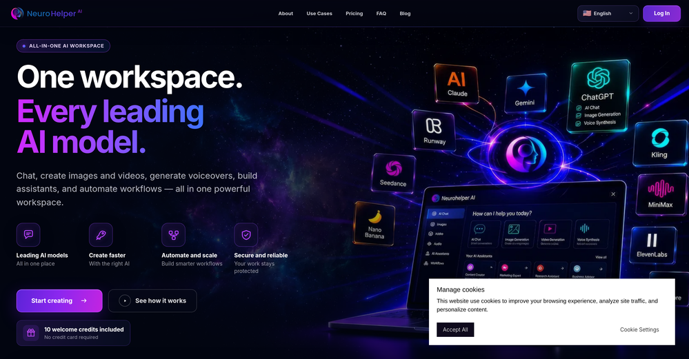 Neurohelper AI website