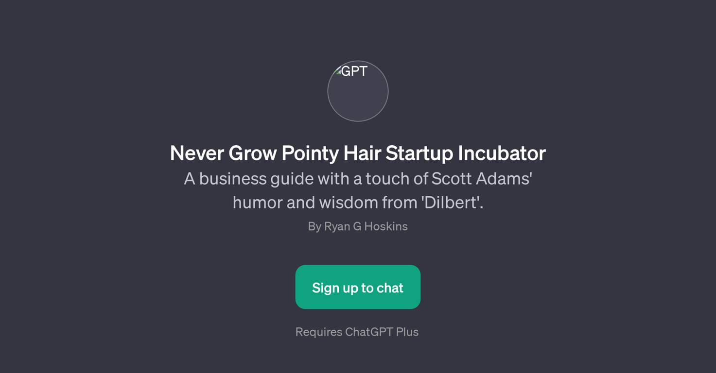 Never Grow Pointy Hair Startup Incubator website