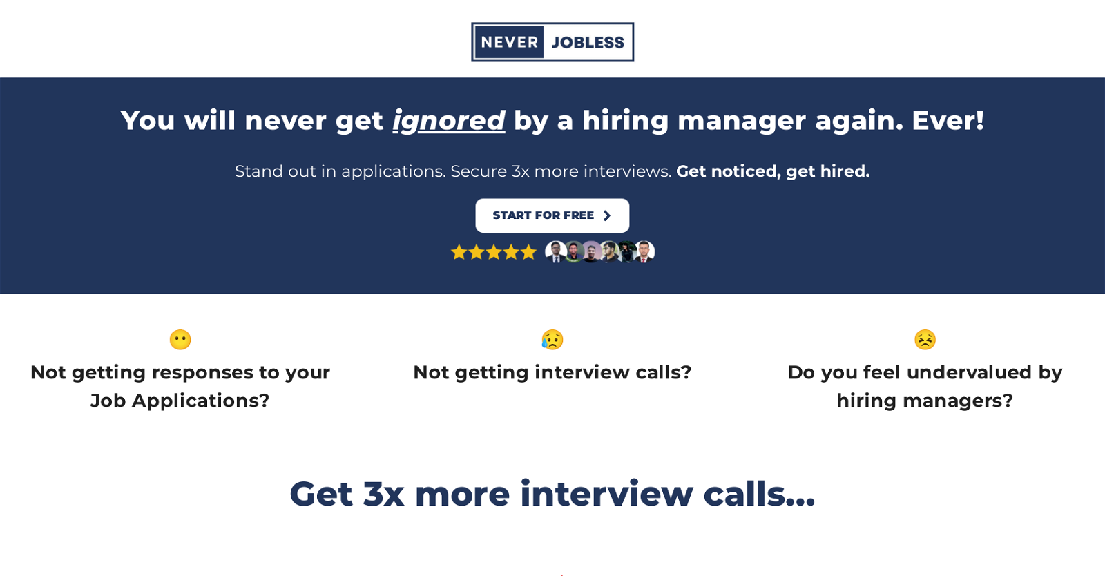 Never Jobless website