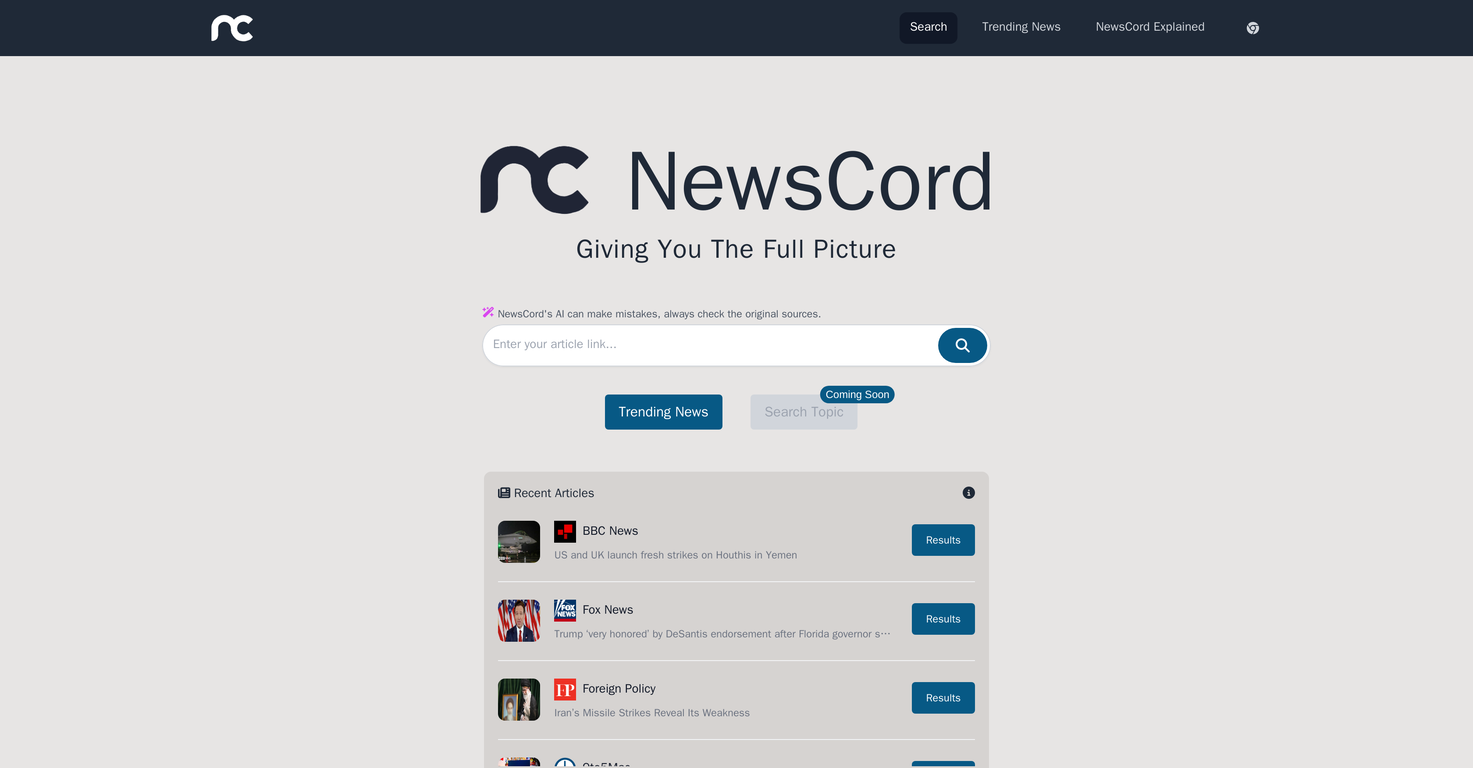 NewsCord website
