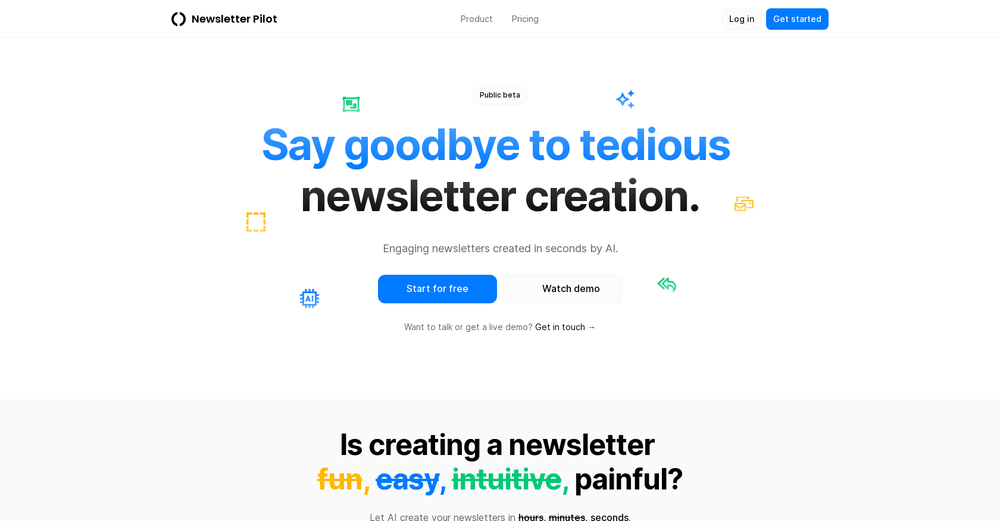 Newsletter Pilot website