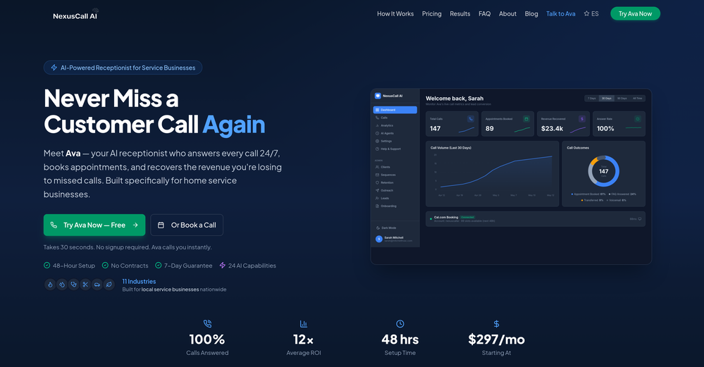 NexusCall AI website