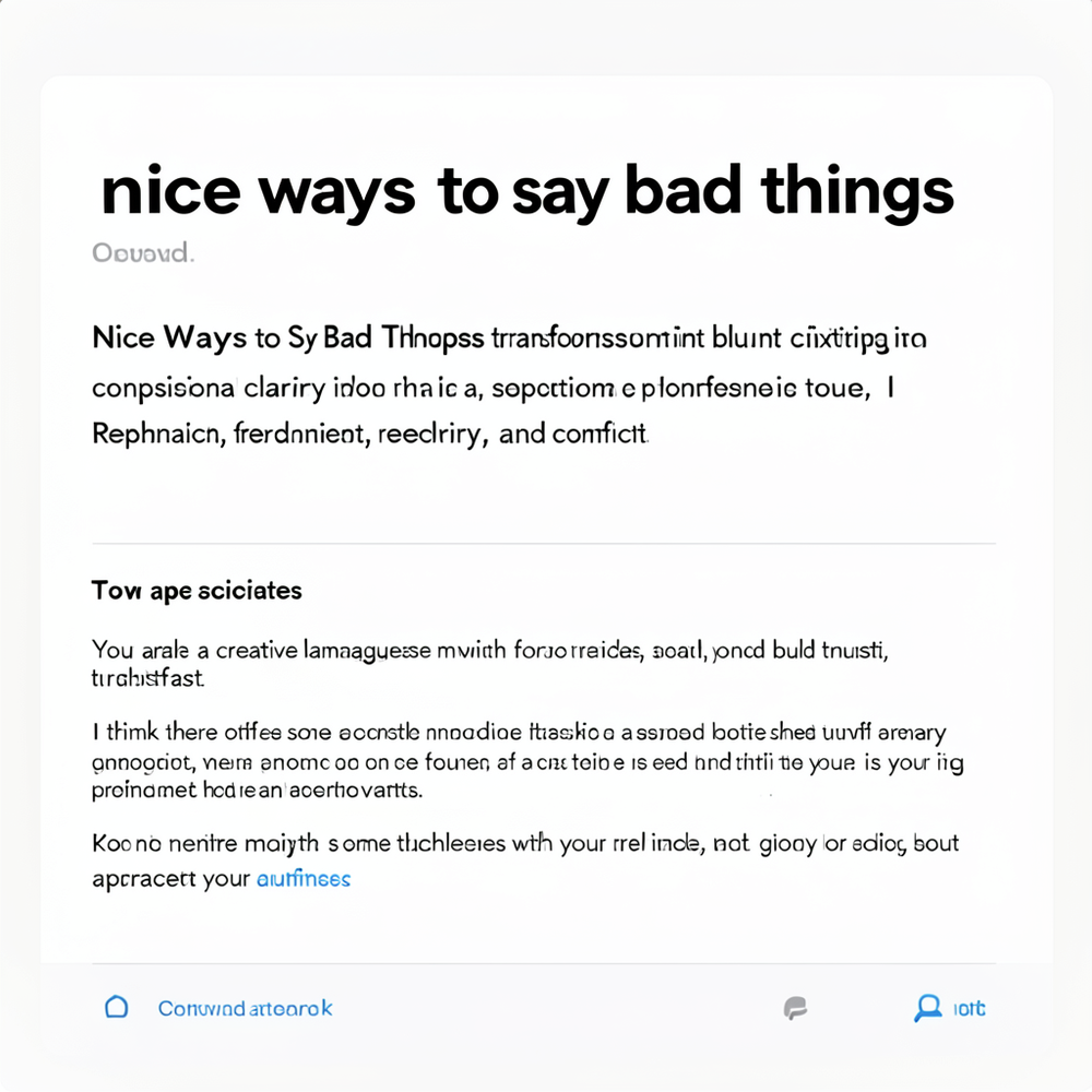 nice ways to say bad things website