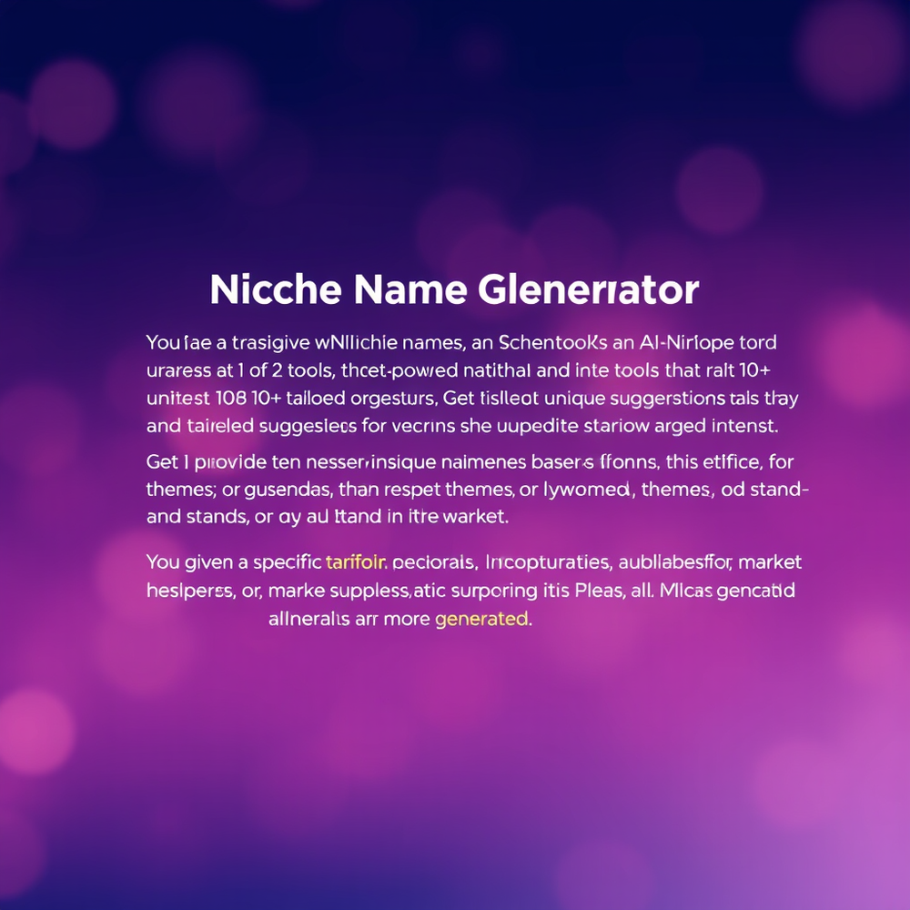 Niche Name Generator website